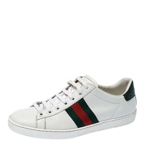 Gucci White Leather Ace Web Detail Lace Up Sneakers Size 37 Gucci | The ...