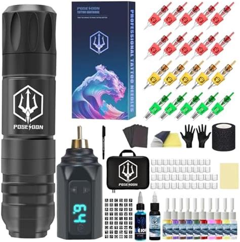 Amazon Tattoo Kit POSEIDON Rotary Tattoo Pen Kit For Beginners