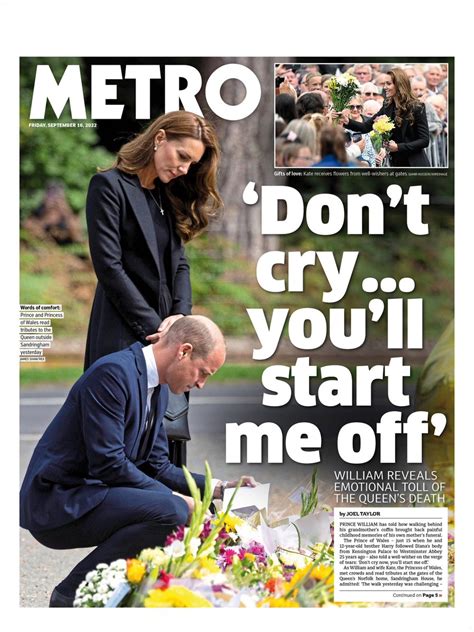 Metro Front Page 16th Of September 2022 Tomorrows Papers Today