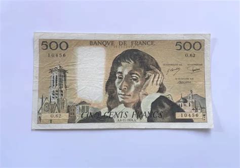 ANCIEN BILLET DE Banque De 500 Francs Pascal EUR 7 00 PicClick FR