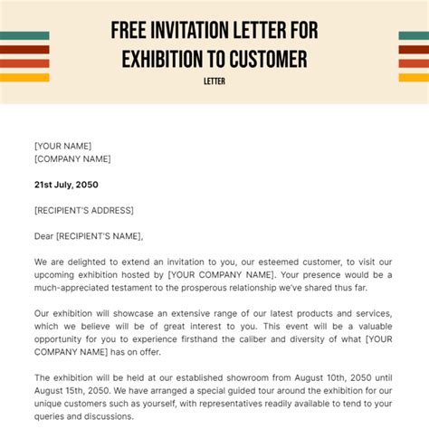 Invitation Letter For Exhibition To Customer Template Edit Online