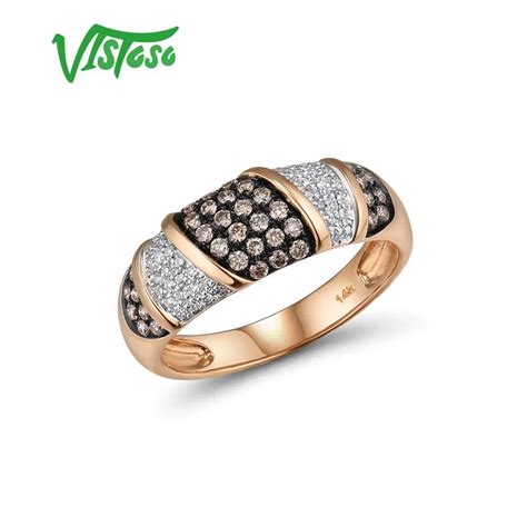 Vistoso Pure K Rose Gold Starry Diamond Brown Diamond Delicate