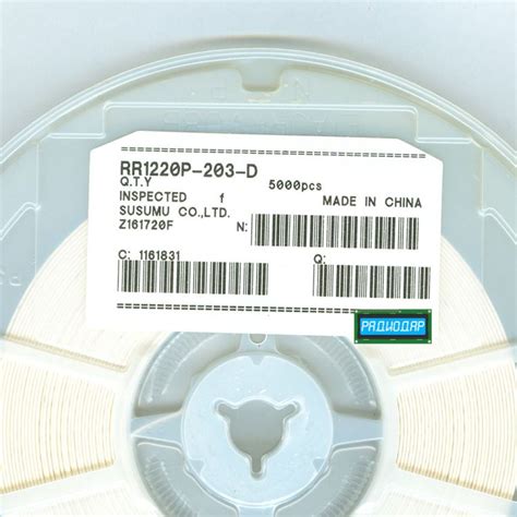 20.0КОм - 0.1Вт - 0.5% - тонкопленочный SMD резистор RR1220P-203-D ...