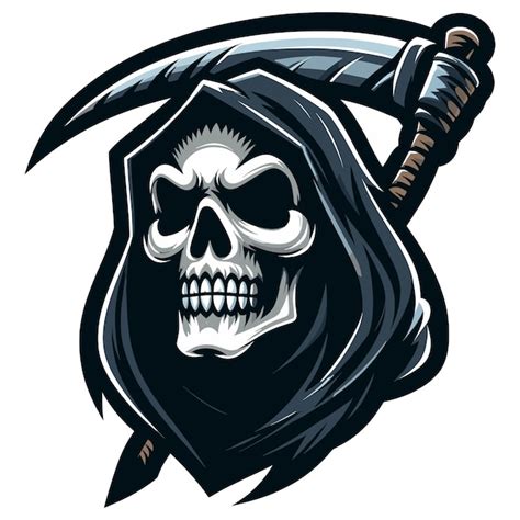 Premium Vector Grim Reaper Head Mascot Vector Illustration On White Background