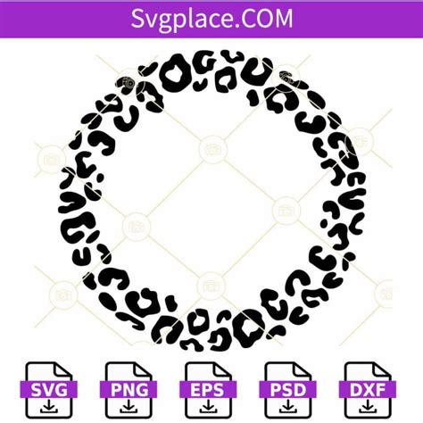 Leopard Print Circle Frame Svg Leopard Circle Svg Leopard Print