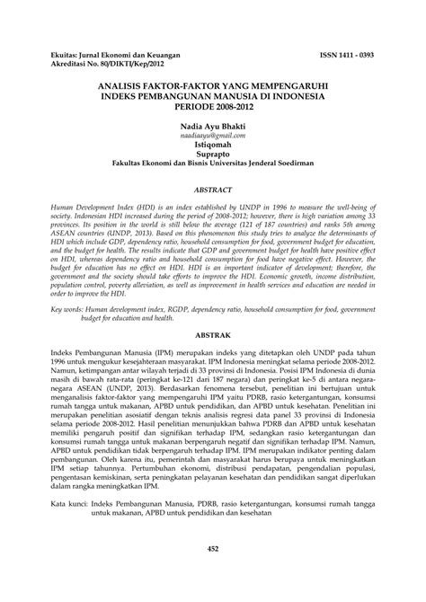 Skripsi Analisis Faktor Faktor Yang Mempengaruhi Indeks Pembangunan