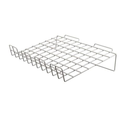 Econoco 22 1 2 In W X 14 In D White Sloping Wire Shelf With 3 In Lip