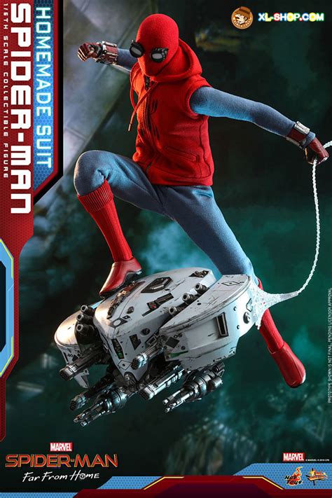 Hot Toys MMS Spider Man Far From Home Th Scale Spider Man Homemade Suit Version