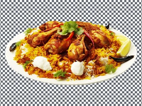 Une D Licieuse Assiette De Biryani Au Poulet Isol E Sur Un Fond