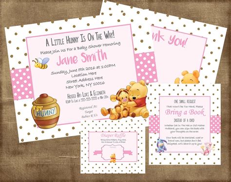 Blank Winnie The Pooh Baby Shower Invitations