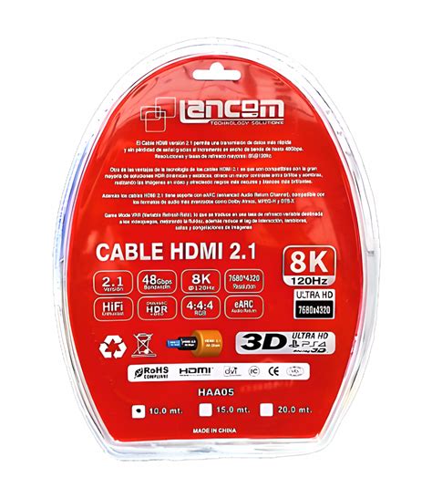 Cable Hdmi De Metros Ultra Hd K A Hz Y K A Hz Lancom