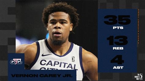 Vernon Carey Jr Posts 35 Pts And 13 Reb For Capital City In Overtime Win