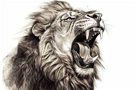 Premium Photo | Roaring lion isolated on white background Generated by AI