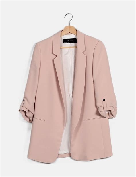 Zara Blazer Abierto Rosa Descuento Micolet