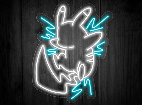 Pikachu Neon Sign Pokemon Led Neon Decor Custom Anime Neon Sign Game