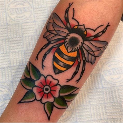 Traditional Honey Bee Tattoo