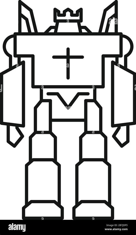 Guard Robot Transformer Icon Outline Guard Robot Transformer Vector Icon For Web Design