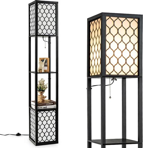 RELAX4LIFE Lampadaire Sur Pied Salon 26x26x156CM Avec 2 Interrupteurs