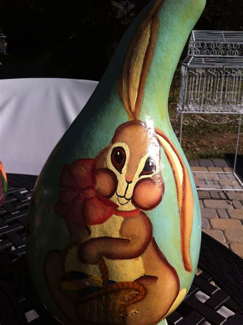 Easter Bunny Gourd Gourds Gourds Crafts Hand Painted Gourds