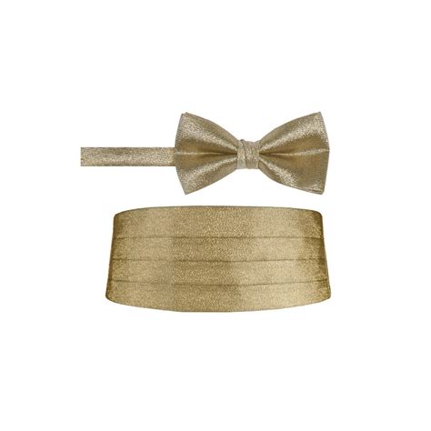 Gold Metallic Bow Tie and Cummerbund Set [Tuxparkgoldmet] - $95.00 : EZ Tuxedo, It's so EZ to ...