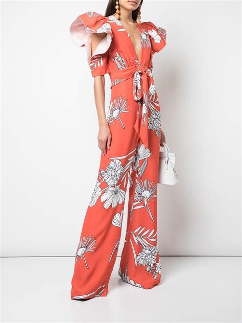 Silvia Tcherassi Floral Flared Jumpsuit Farfetch Designer Jumpsuits