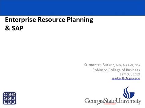 Enterprise Resource Planning Sap University Alliances Version