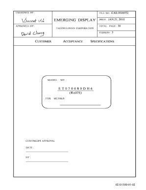 Fillable Online Specification ET070080DH6 Data Sheet Fax Email Print