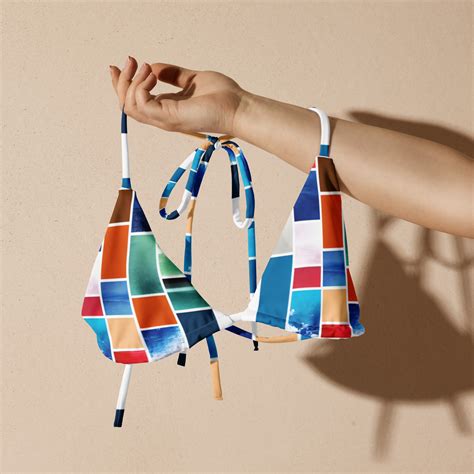 All Over Print Recycled String Bikini Top Steve Freedom