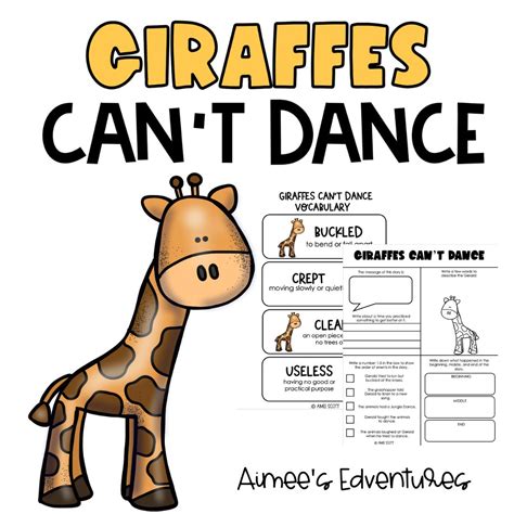 Giraffes Can T Dance Book Companion Worksheet Reading Comprehension Aimeesedventuresllc