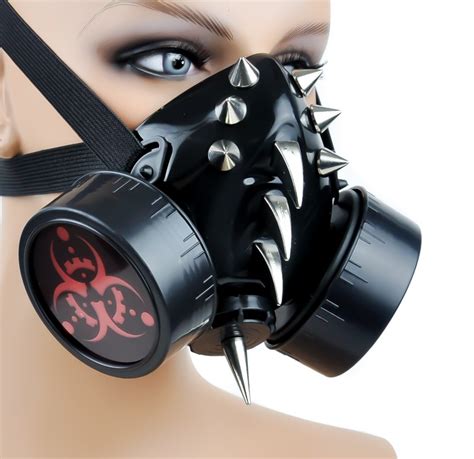 BIO Hazard Steam Punk Spike Gas Mask Dual Respirator Gothic Rave