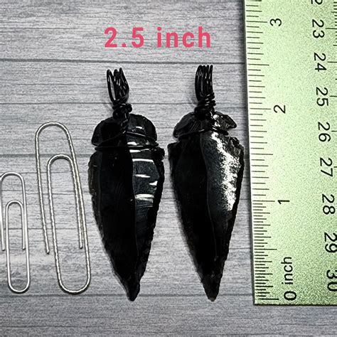 Black Obsidian Protection Stone Arrowhead Necklace For Men On Etsy