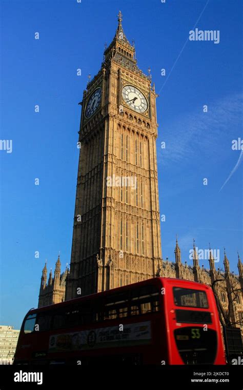 Big Ben Great Bell Clock Tower At The North End Of The Palace Of