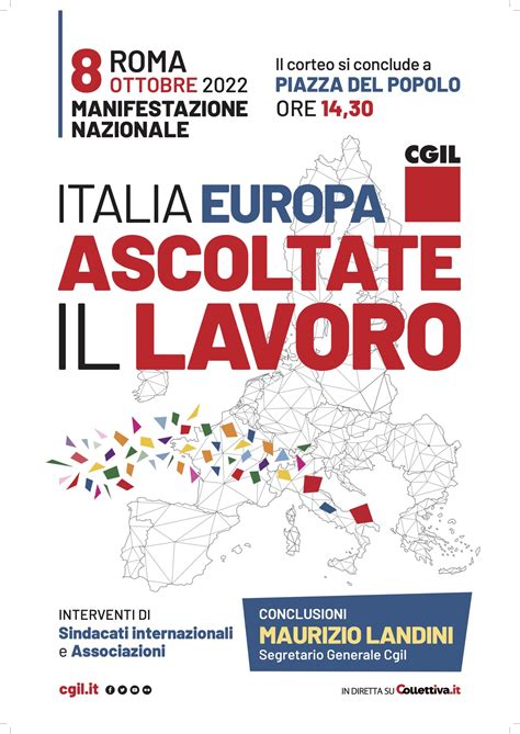 CGIL Ascoltate Il Lavoro Manifestazione Nazionale 8 Ottobre 2022