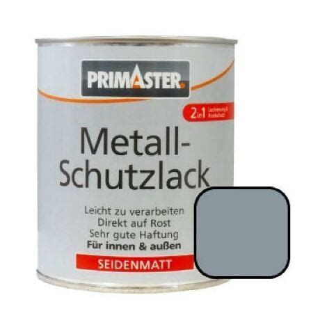 Primaster Metallschutzlack RAL 7001 silbergrau 750 ml für Innen und Außen