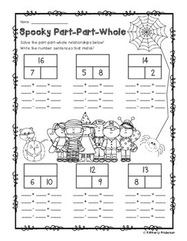 Halloween Part-Part-Whole Addition/Subtraction Fact Families | TpT