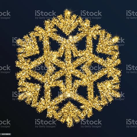 Golden Glitter Lovely Snowflake Stock Illustration Download Image Now