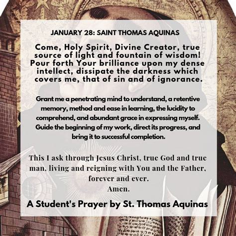 A Students Prayer, St. Thomas Aquinas : r/Catholicism