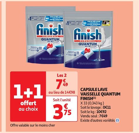 Promo Capsule Lave Vaisselle Quantum Finish Chez Auchan