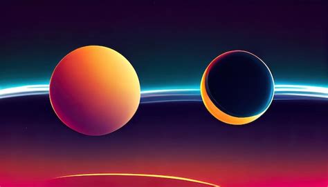 Colorful Bright 3d Planet With Glowing Neon Rings Abstract Solar System