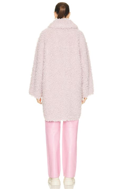 Stand Studio Gwen Faux Shearling Coat In Rose Sorbet Fwrd