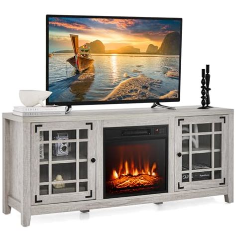 Tangkula Fireplace Tv Stand For Inches Tv Tv Console With W