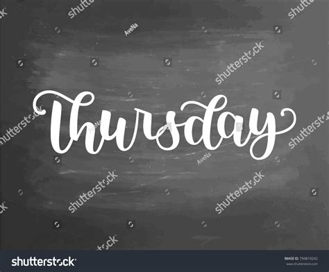 Thursday Handwriting Font By Calligraphy Vector เวกเตอรสตอก ปลอดคา