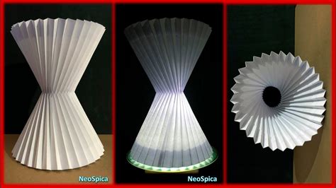 Knife Pleat Origami Hourglass Shape Geometry Decoration Lampshade Youtube