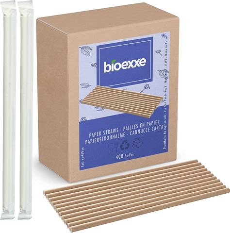 Pailles En Papier Biod Gradables Emball Es Individuellement Bioexxe