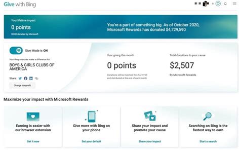 How To Use Microsoft Rewards And Give With Bing