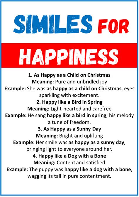 20 Best Similes For Happiness With Meanings And Examples Engdic