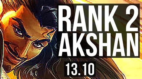 AKSHAN Vs GALIO MID Rank 2 Akshan 9 0 4 Legendary Rank 24 KR