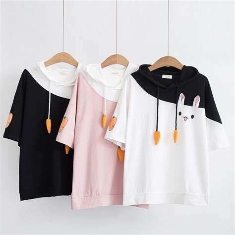 Camiseta Japonesa Harajuku De Conejo Rosa Adorable Para Mujer 2019