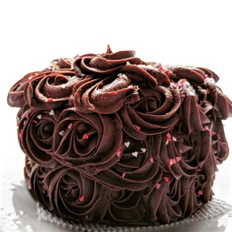 Chocolate Cake With Rosettes And Heart Sprinkles