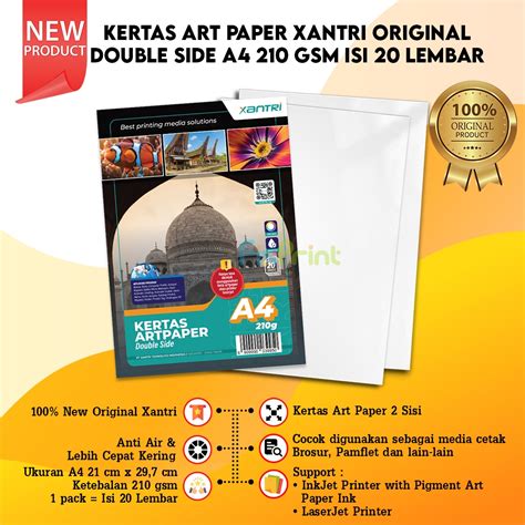 Jual Kertas Print Foto Photo Paper 210gsm 210 Gram A4 20 Lembar